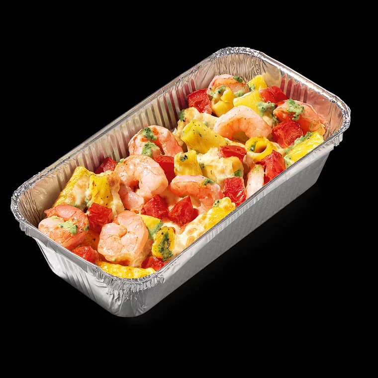 Shrimp pasta and pesto